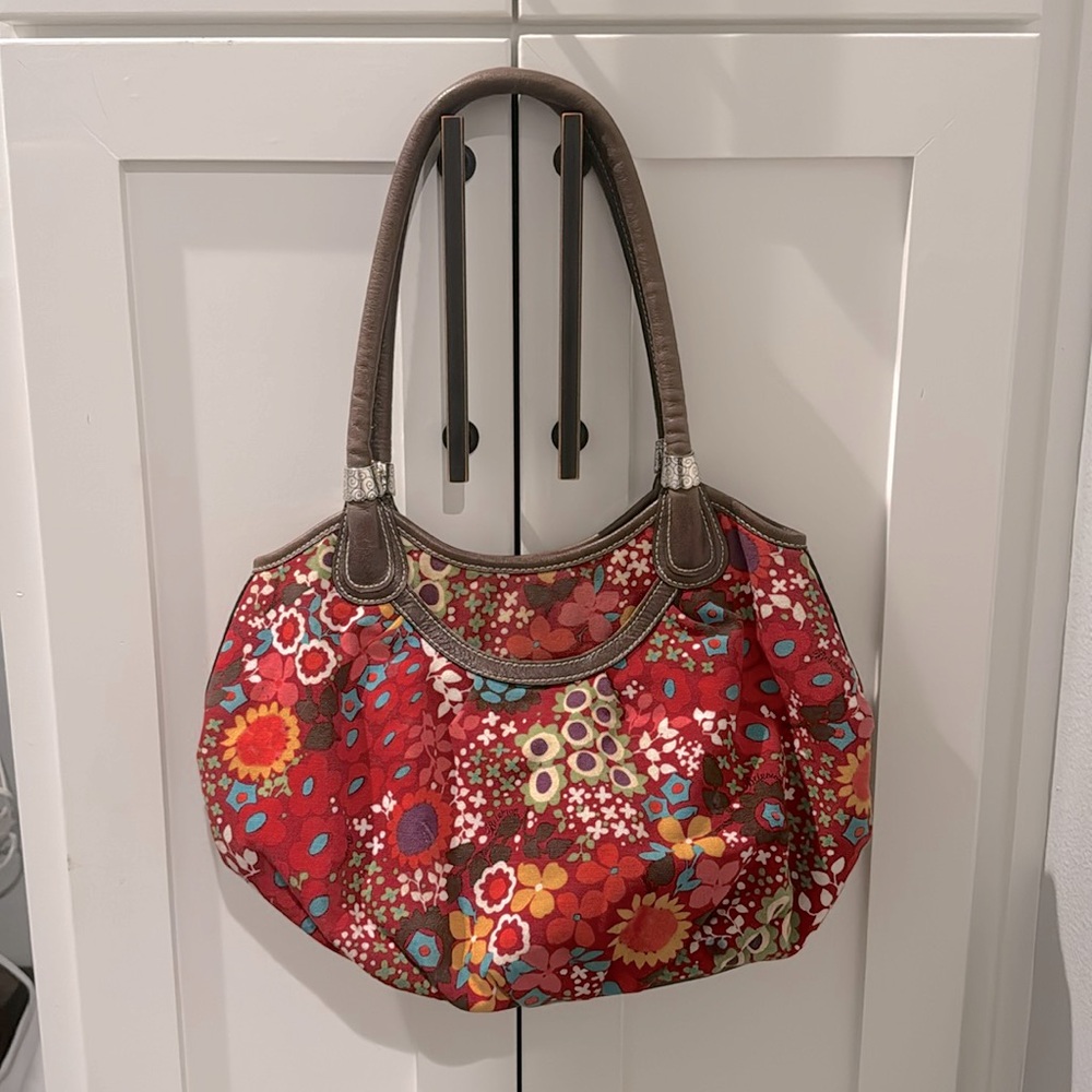 Brighton canvas floral handbag